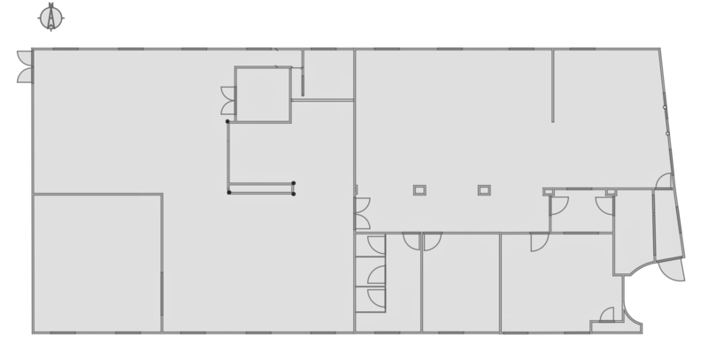 Hackspace 2.5 Map. This map shows the location of main rooms within the upstairs part of the Hackspace.